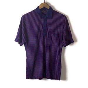 YOUNGBLOODS Mens Red & Blue Polo Short Sleeve Shirt Size L Golf Vintage Classic